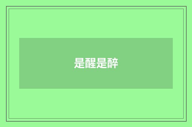 是醒是醉