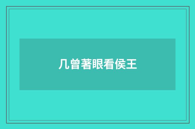几曾著眼看侯王