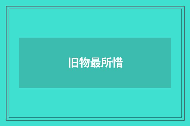 旧物最所惜