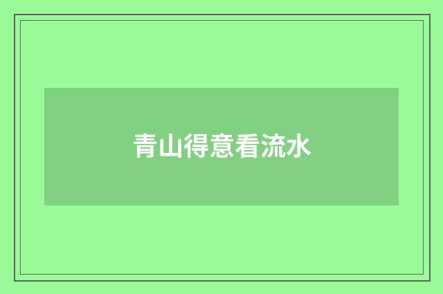 青山得意看流水