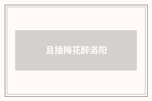 且插梅花醉洛阳