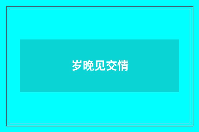 岁晚见交情