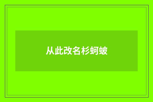 从此改名杉蚵蚾