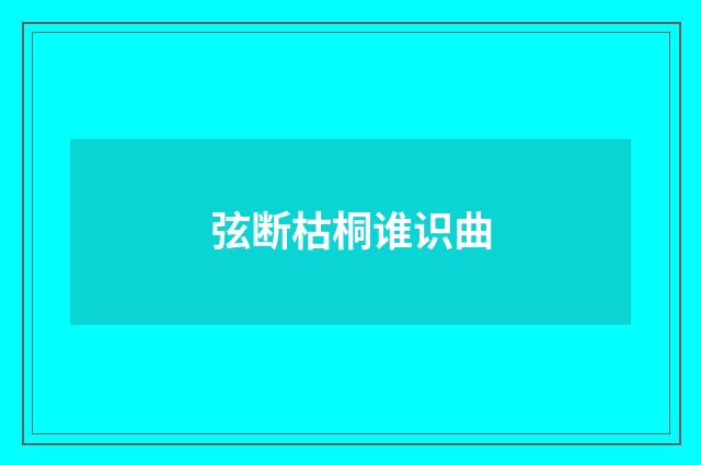 弦断枯桐谁识曲