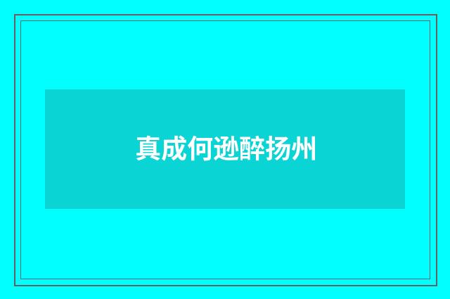 真成何逊醉扬州