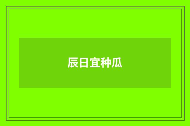 辰日宜种瓜
