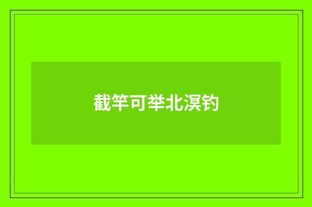 截竿可举北溟钓
