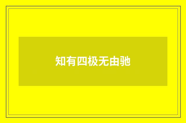 知有四极无由驰
