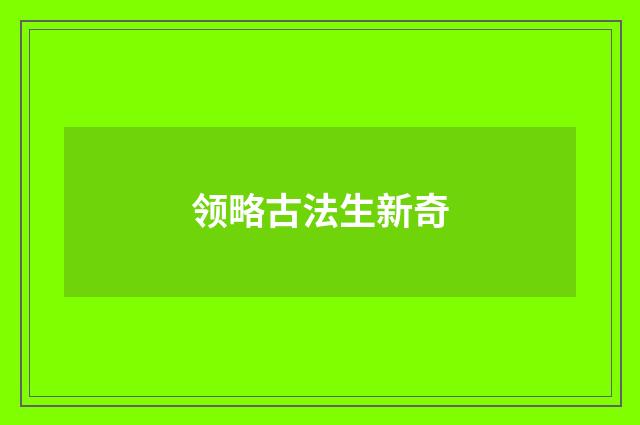 领略古法生新奇