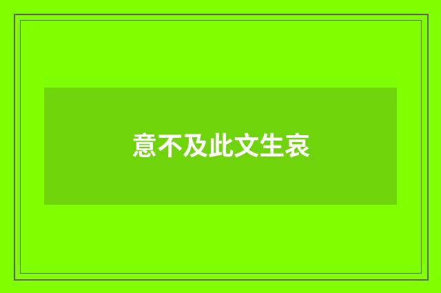 意不及此文生哀