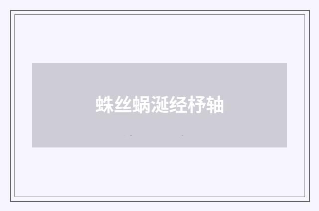 蛛丝蜗涎经杼轴