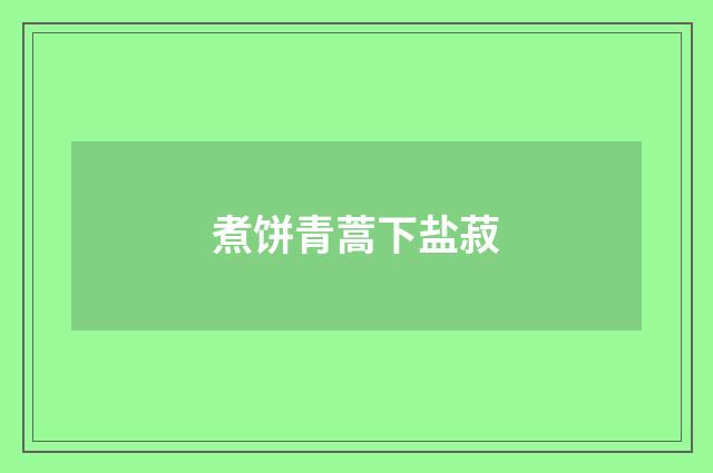 煮饼青蒿下盐菽