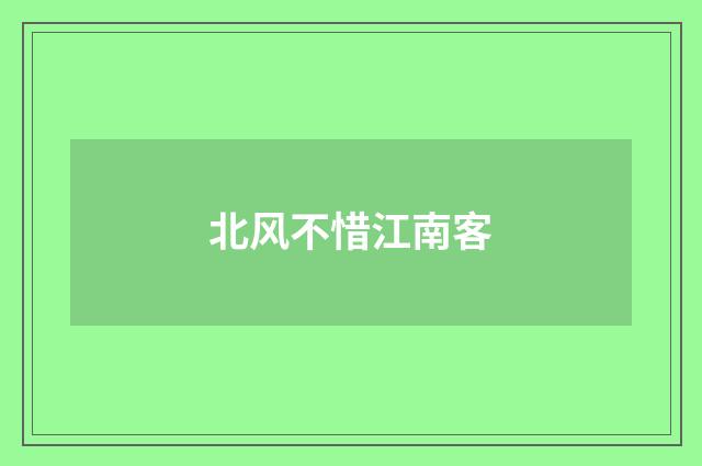北风不惜江南客
