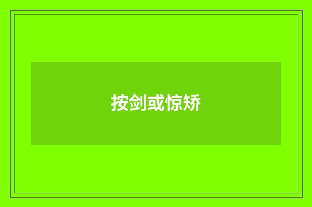 按剑或惊矫