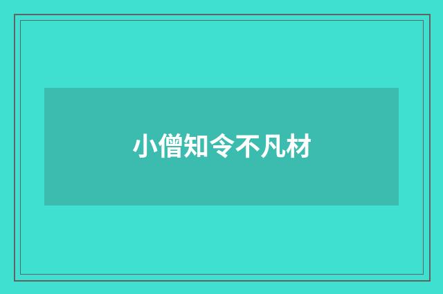 小僧知令不凡材