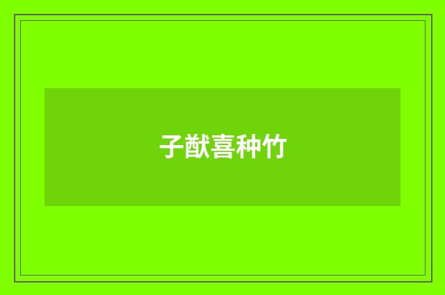 子猷喜种竹