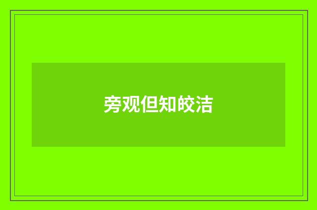 旁观但知皎洁