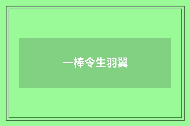一棒令生羽翼