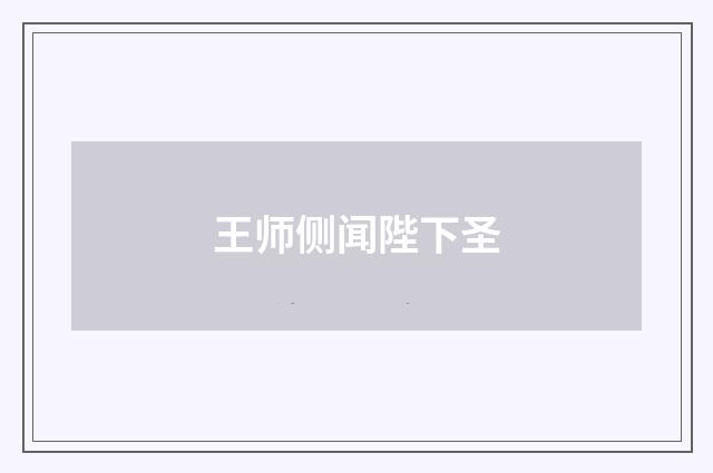 王师侧闻陛下圣