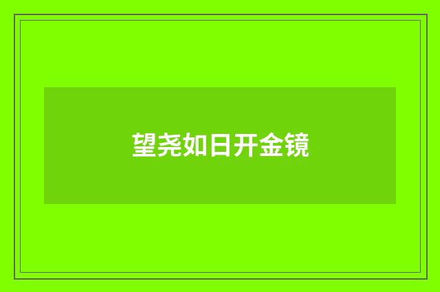 望尧如日开金镜