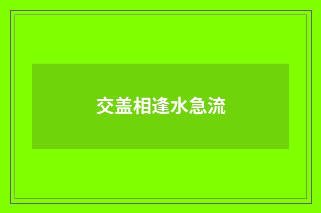 交盖相逢水急流