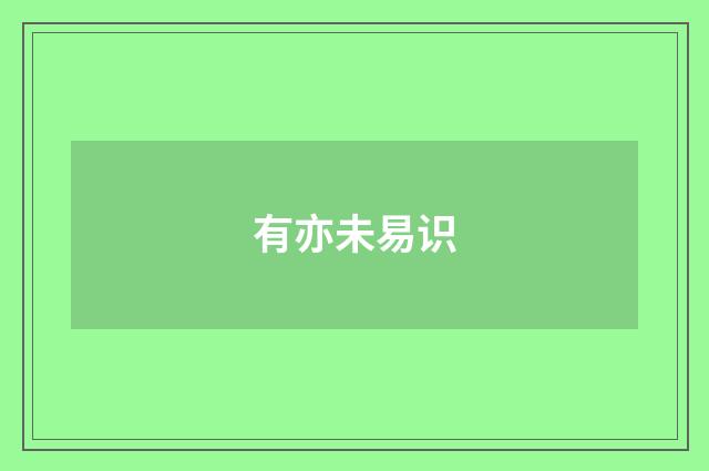有亦未易识