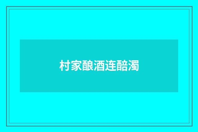 村家酿酒连醅濁