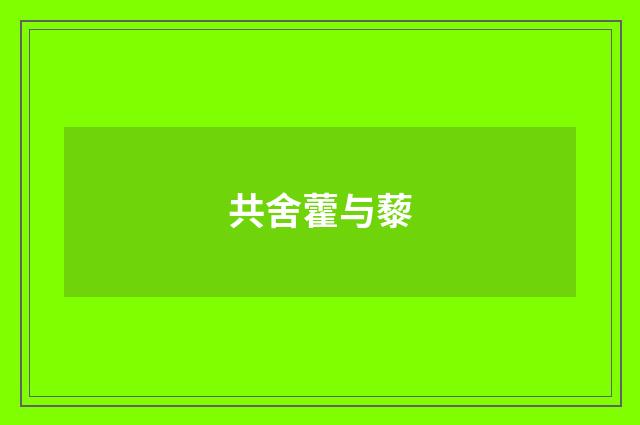 共舍藿与藜
