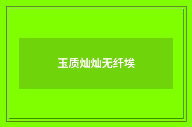 玉质灿灿无纤埃