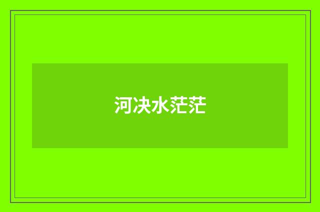 河决水茫茫