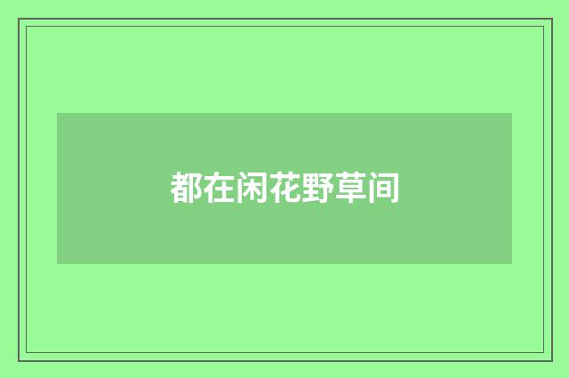 都在闲花野草间