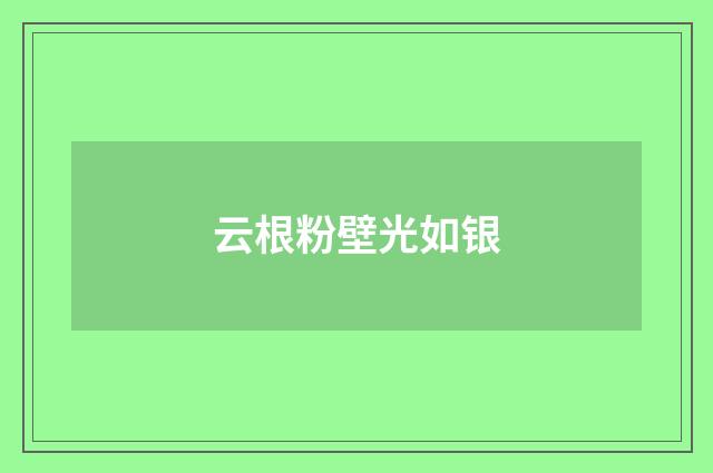 云根粉壁光如银