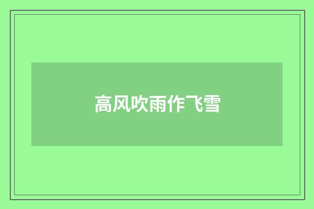 高风吹雨作飞雪