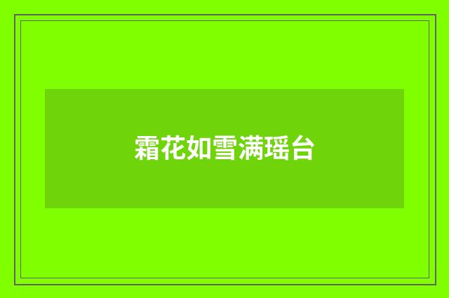 霜花如雪满瑶台