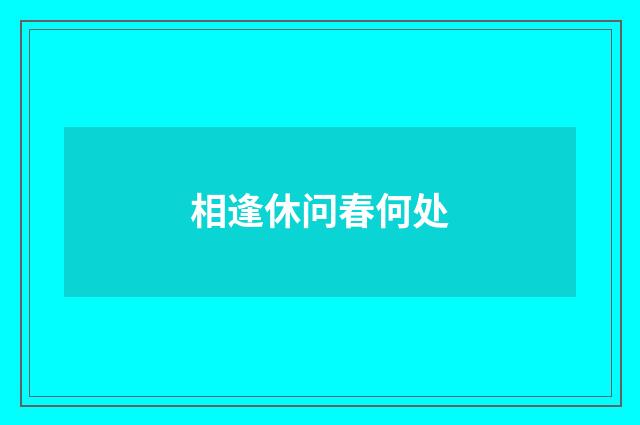 相逢休问春何处