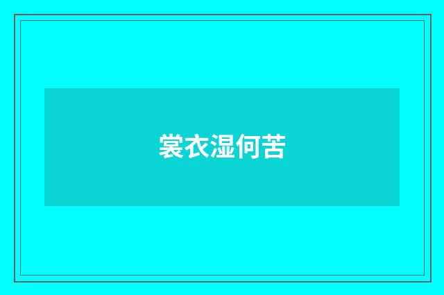 裳衣湿何苦
