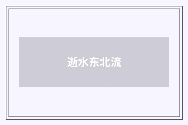 逝水东北流