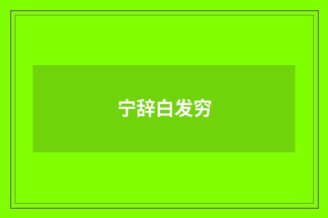 宁辞白发穷
