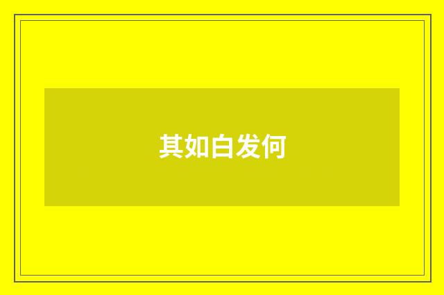 其如白发何