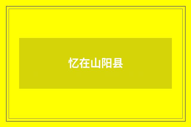 忆在山阳县