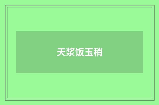 天浆饭玉稍