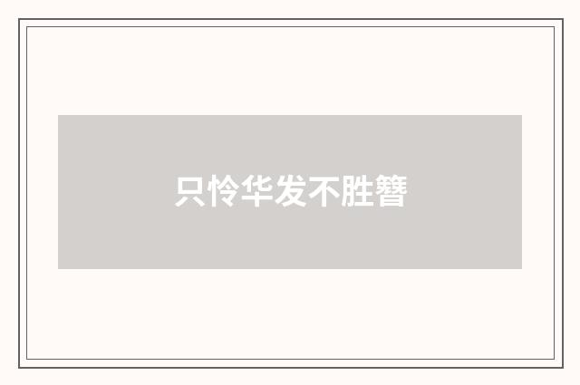 只怜华发不胜簪