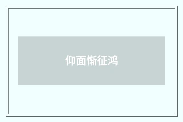 仰面惭征鸿