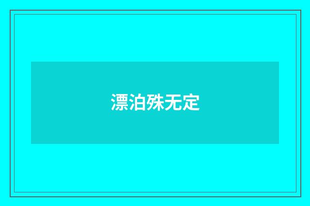 漂泊殊无定