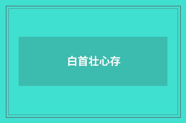 白首壮心存