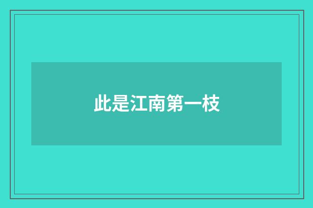 此是江南第一枝