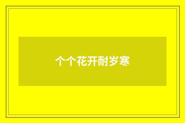 个个花开耐岁寒