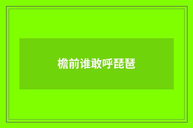 檐前谁敢呼琵琶