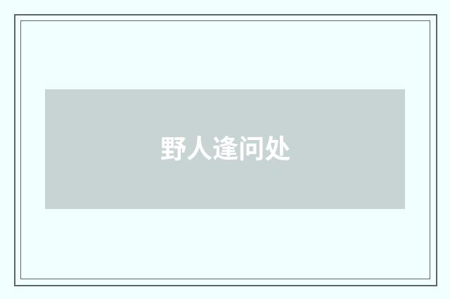 野人逢问处