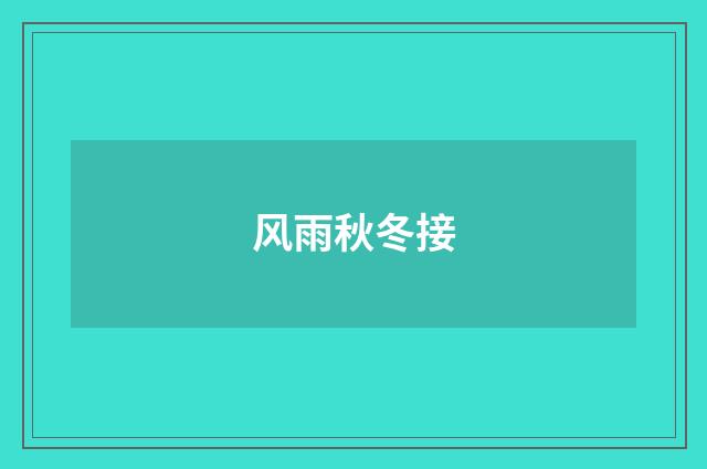 风雨秋冬接